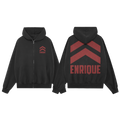 Chevron Black Hooded Zip Sweatshirt