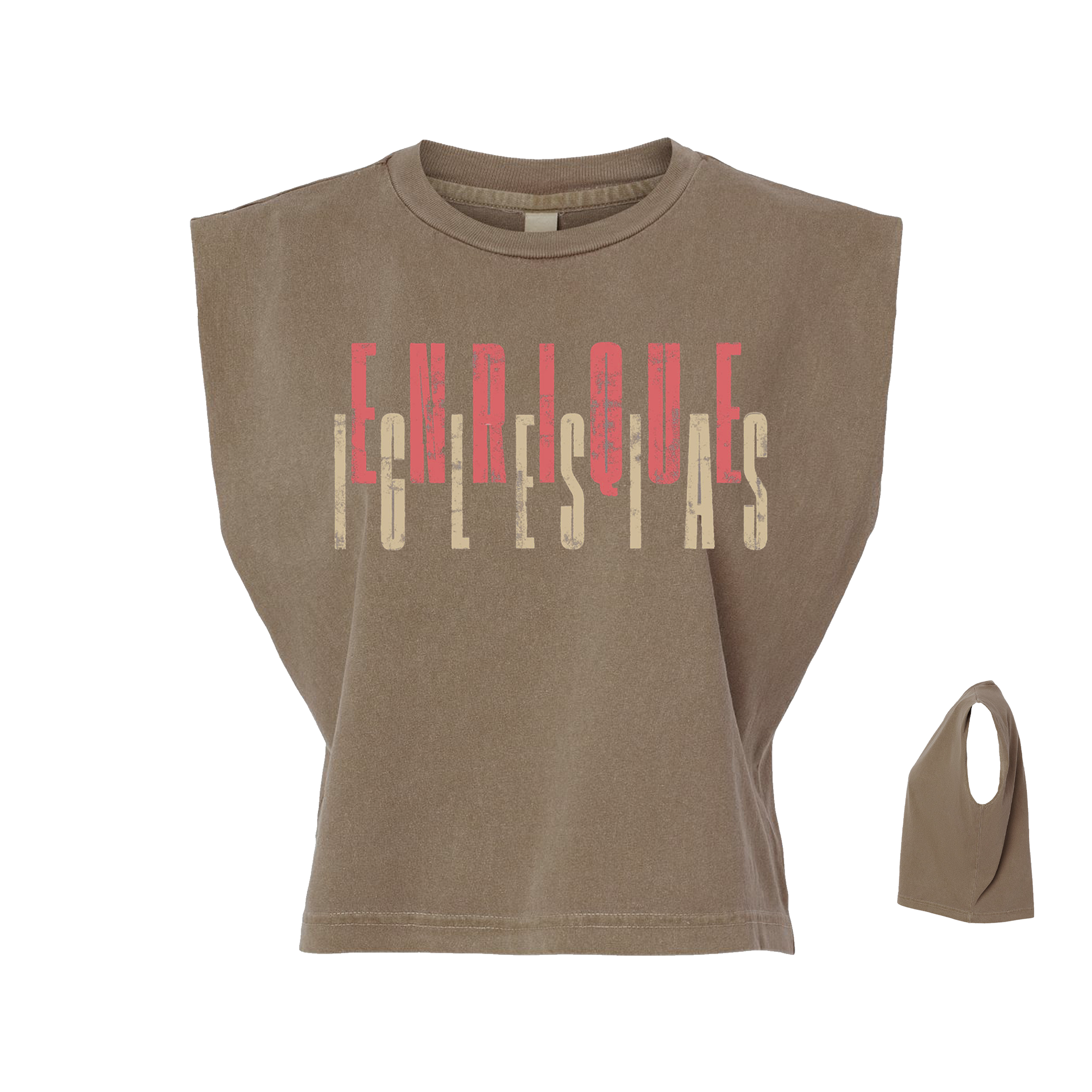 "Enrique Iglesias" Brown Muscle Tee